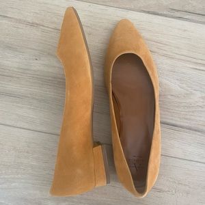 Aquatalia Suede Pointed Toe Heeled Flats